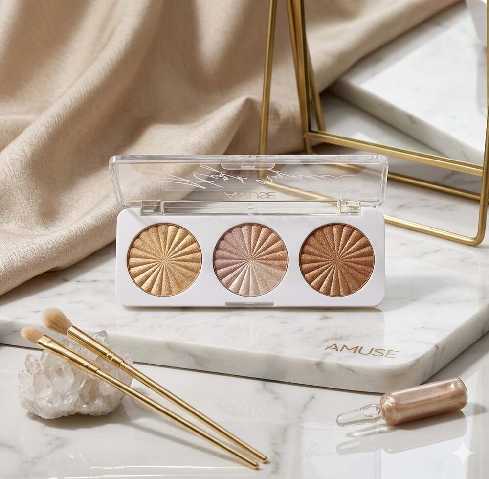 Amuse Professional 3 Color Highlighter Palette KL248(1 Pack)